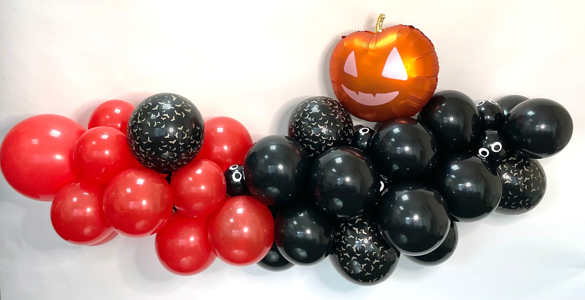 Black &amp; Red Pumpkin Balloon Garland