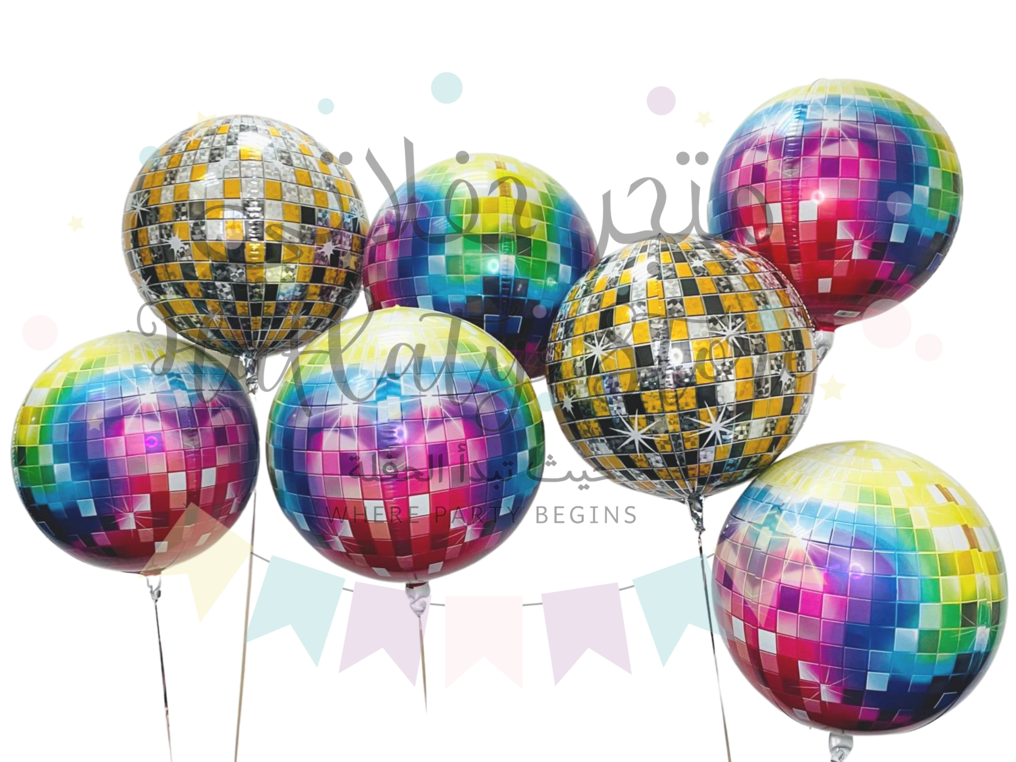 Rainbow Orbz Disco Ball Balloon