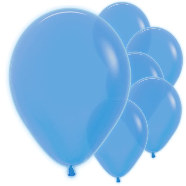 Neon Blue Latex Balloons 