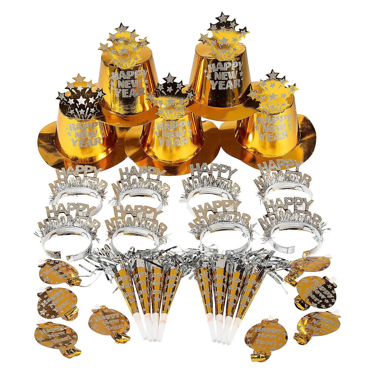New Year's Eve Glitzy Gold Party Kit for 25 Guests