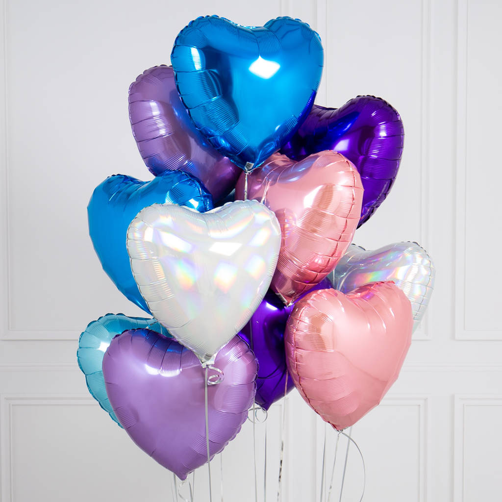 18&quot; Pearl Light Blue Heart Foil Balloon