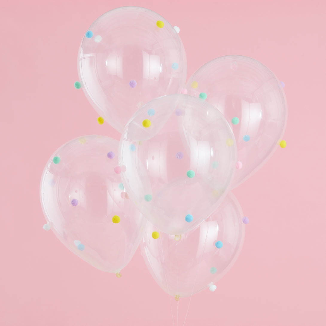 Pastel Pom Pom Party Balloons Pastel Party