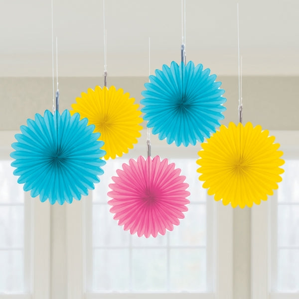 Multicolored Party Fan Decorations 