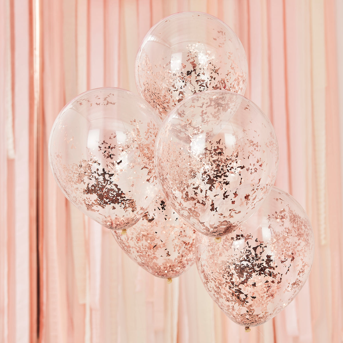 Rose Gold Shredded Confetti Filled Balloons