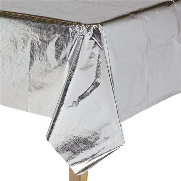 Metallic Silver Paper Table Cover