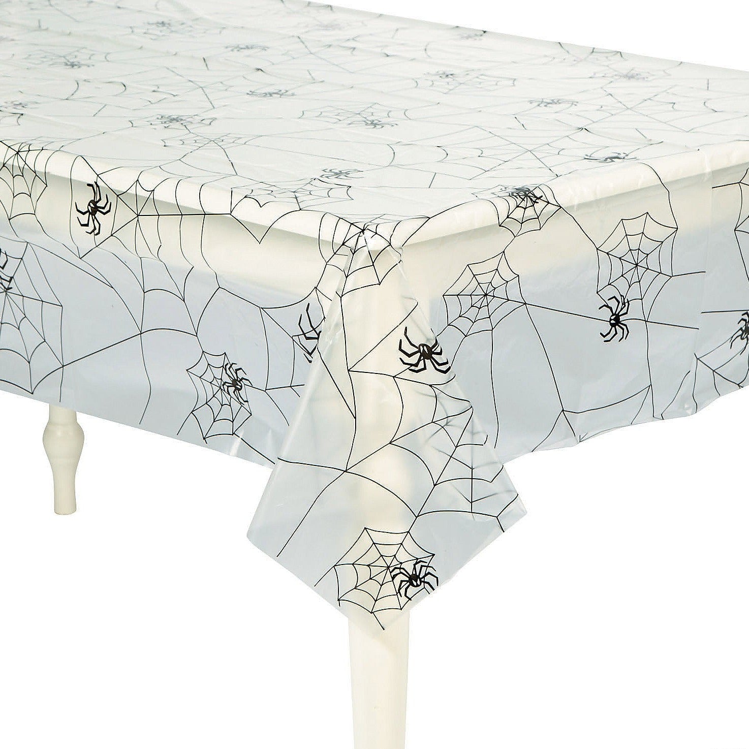 Clear Plastic Spiderweb Table Cover