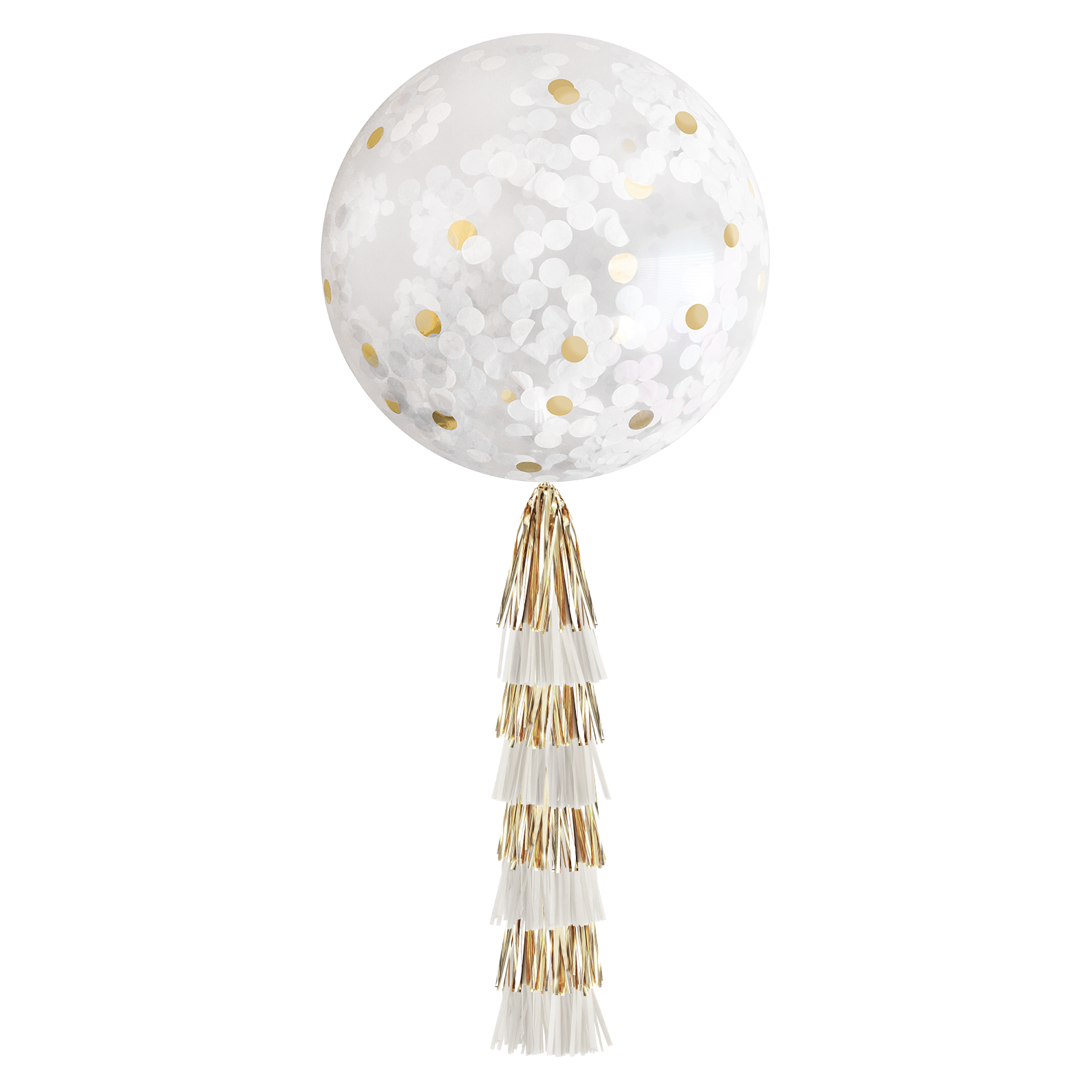 Giant Balloon with DIY Tassels - White & Gold 